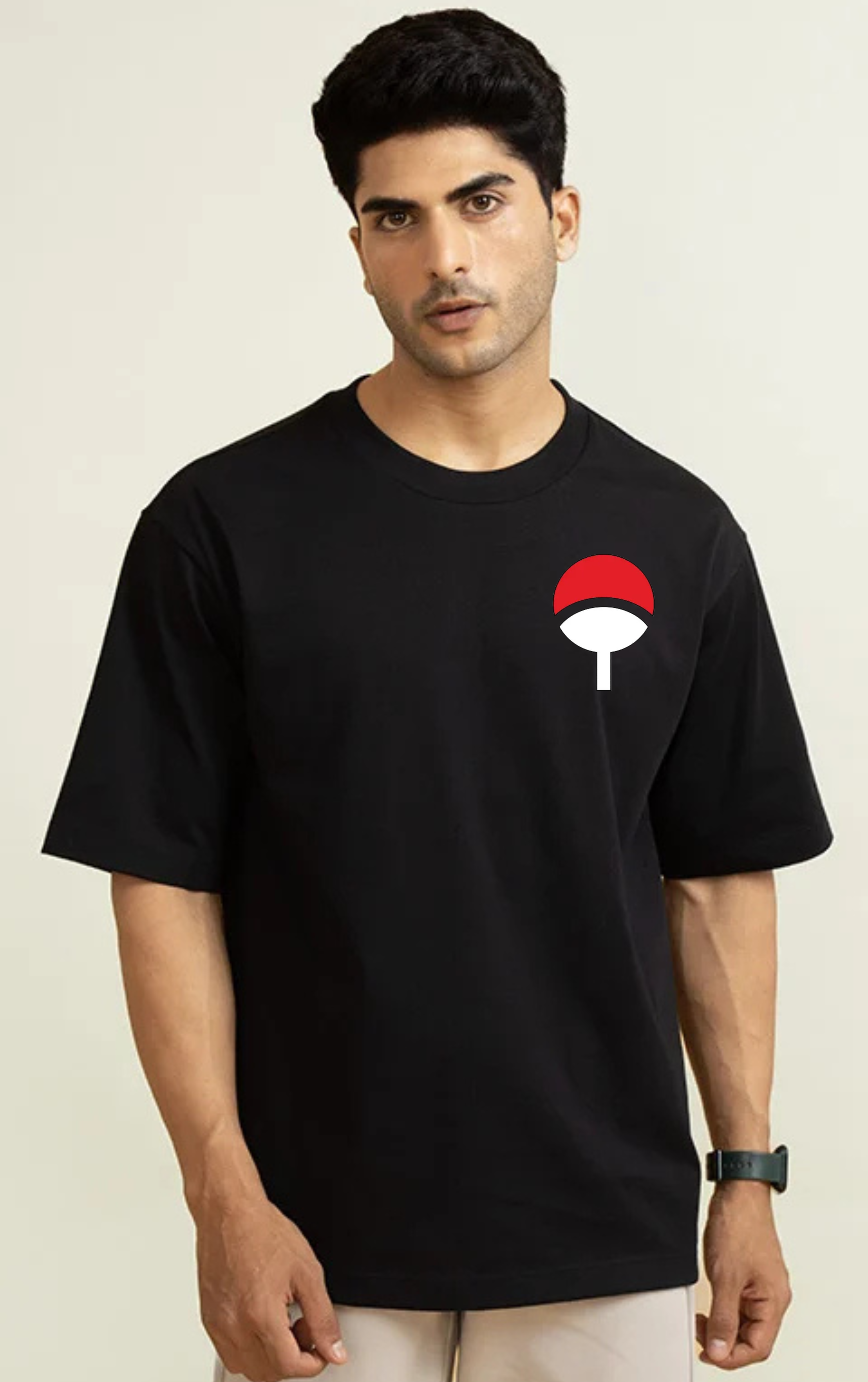 Uchiha Printed Oversized Cotton T-shirt