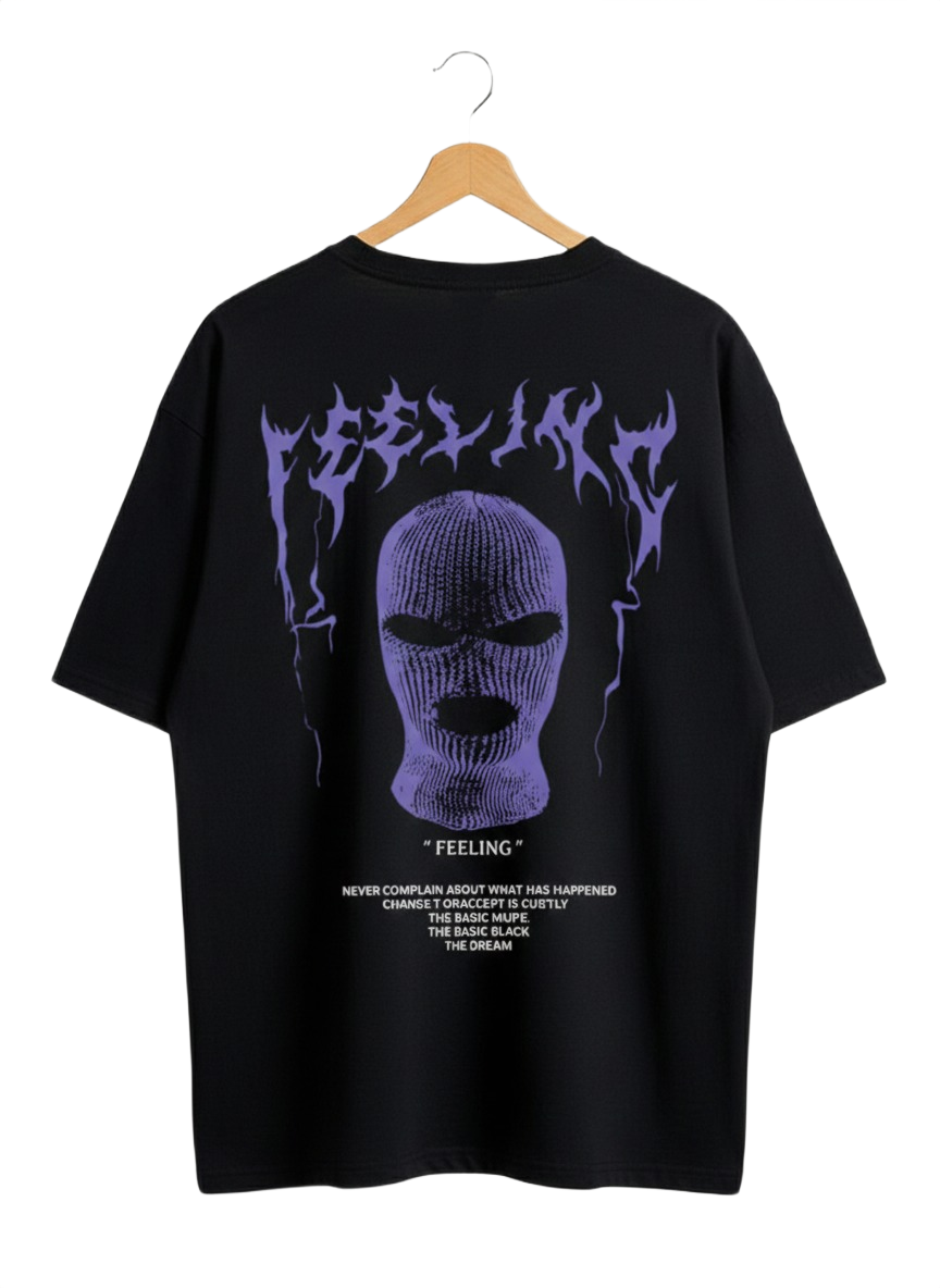 Black Oversized Streetwear Tee – Feeling Edition