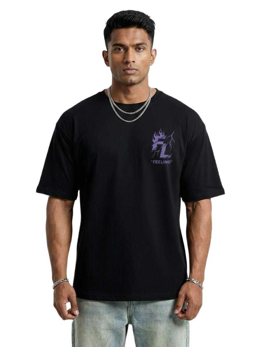 Black Oversized Streetwear Tee – Feeling Edition