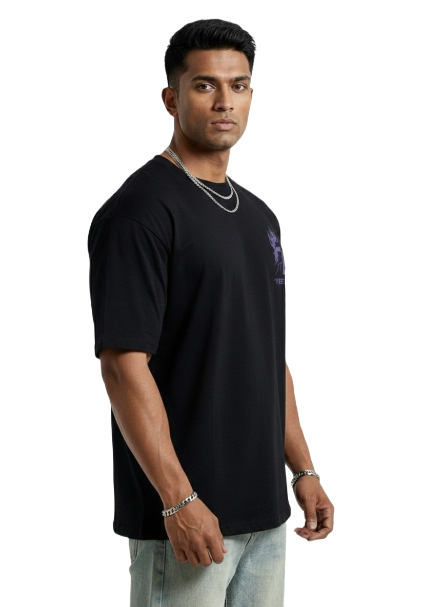 Black Oversized Streetwear Tee – Feeling Edition