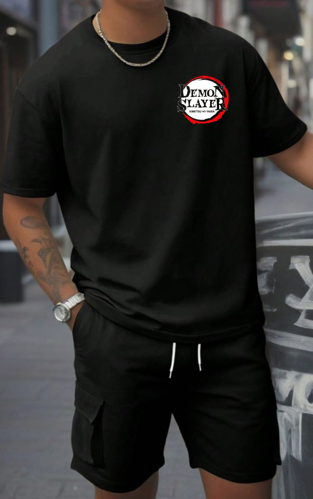 Demon Slayer Printed Drop Shoulder T-shirt