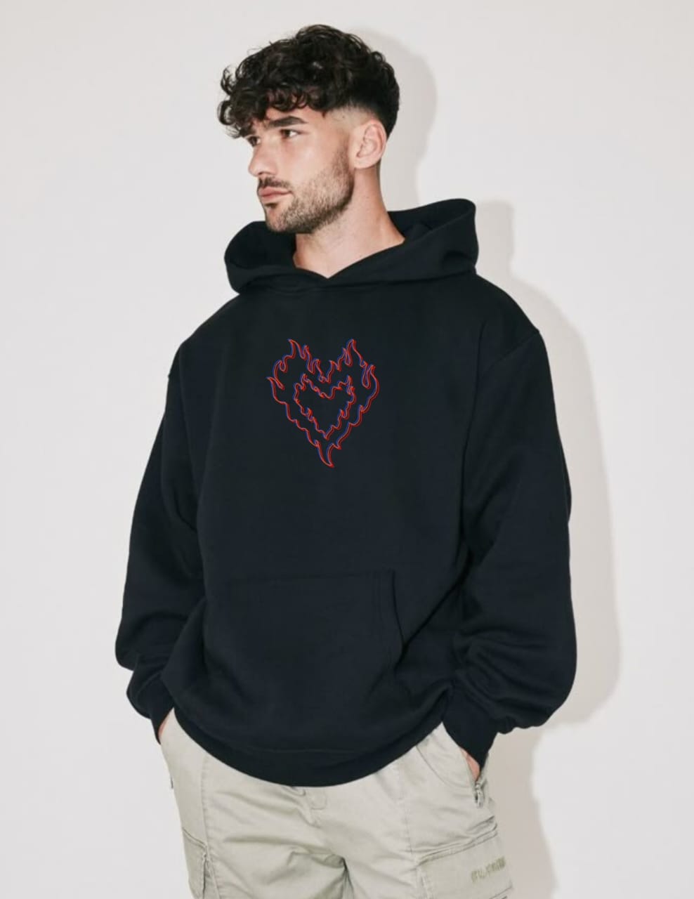 BLack Heart OverSize Hoodie